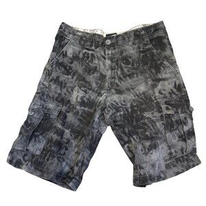 Vans Cargo Shorts 32 Black Tie-Dye Cotton Mens Casual Shorts